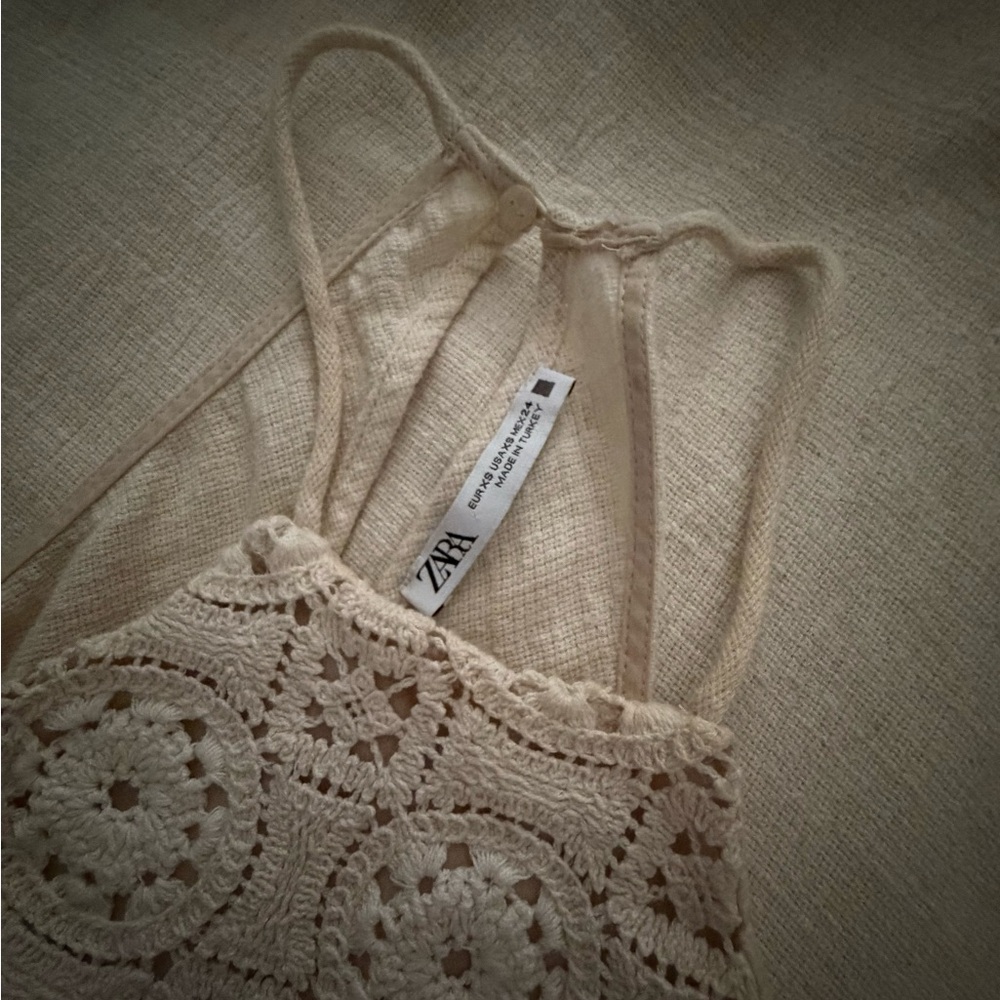 Zara Cream Crochet Maxi Dress
